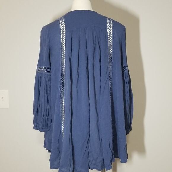 Free People Just the Two of Us Boho Long Sleeve Flowy Tunic - Picture 5 of 11